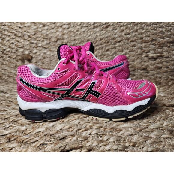 Asics Gel Nimbus 14 Pink Black Athletic Running Shoes Women's Size 7 T291N - Picture 7 of 11